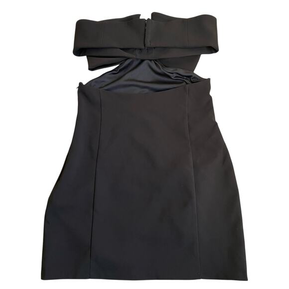 Zara Sz M Bow Detail Cut-Out Strapless Mini Dress in Black Sexy Revenge Dress - Picture 10 of 16